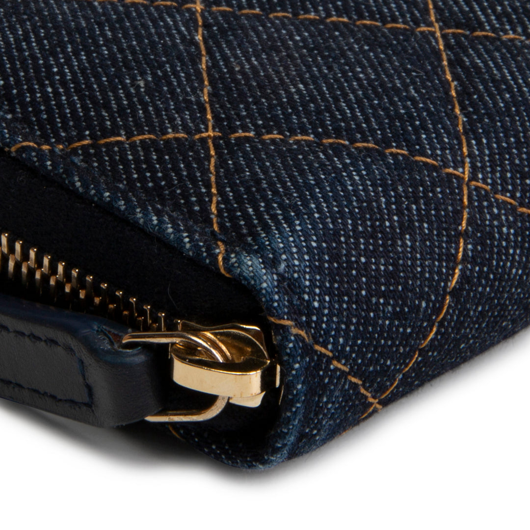 CHANEL 2026 Denim Coin Purse - Dark Wash Navy