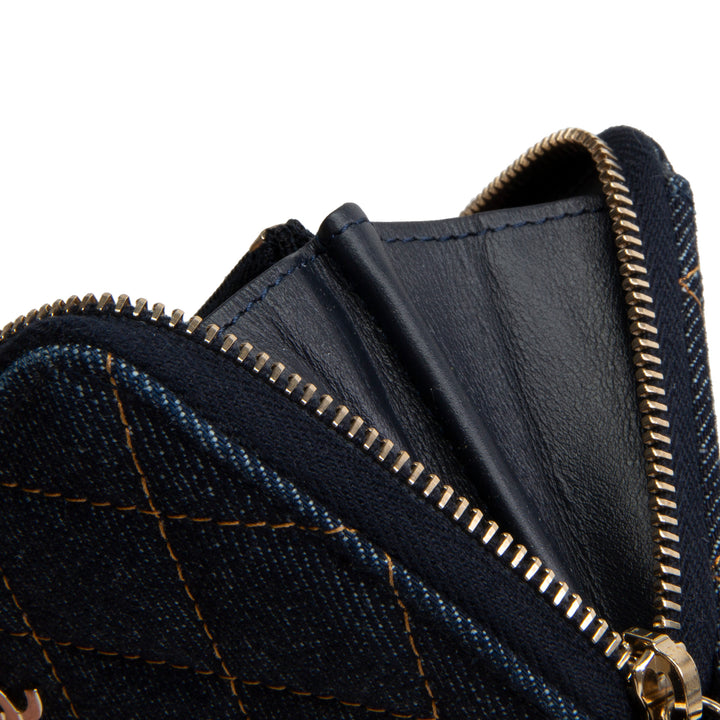 CHANEL 2026 Denim Coin Purse - Dark Wash Navy
