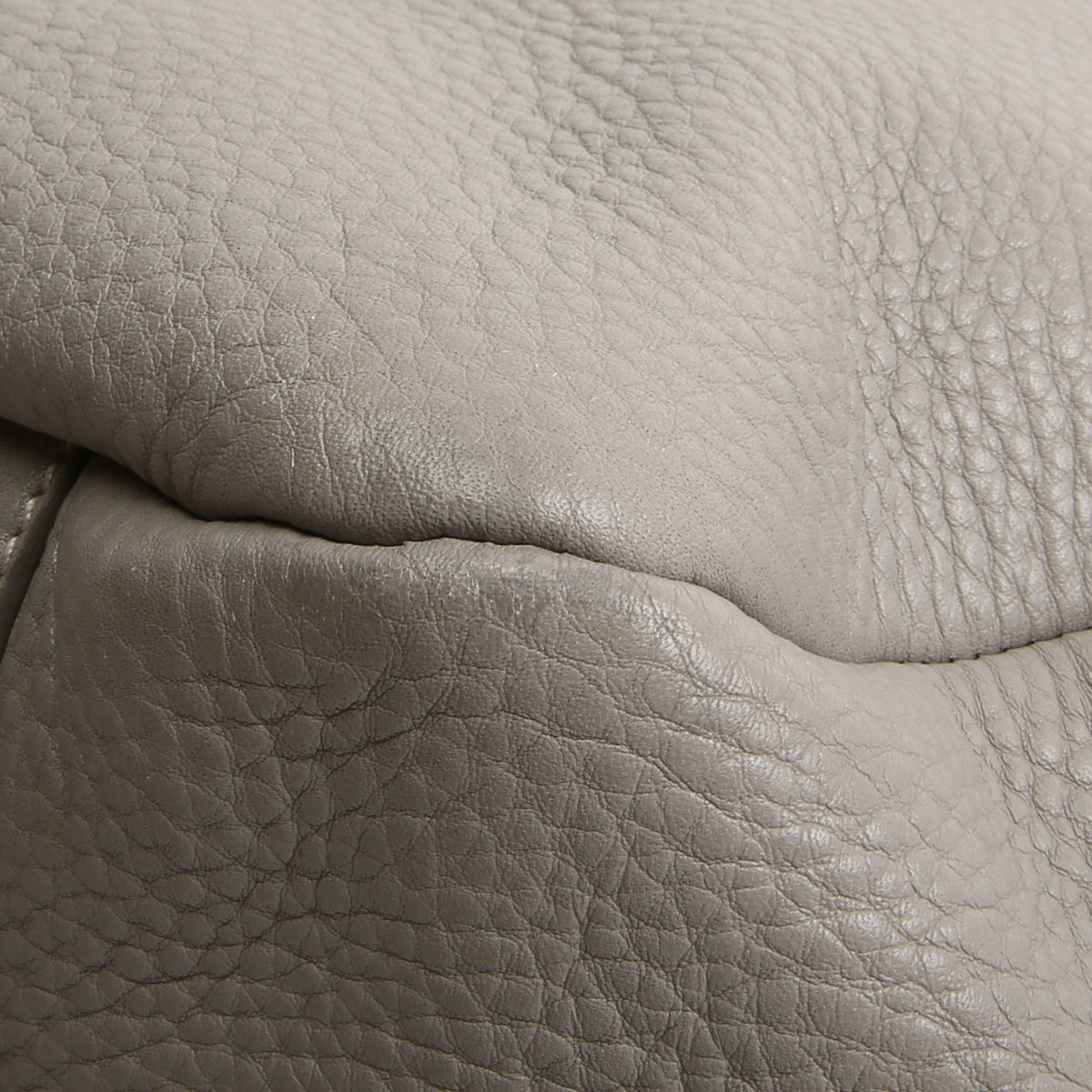 PRADA Vitello Daino Double Zip Pocket Hobo - Grey