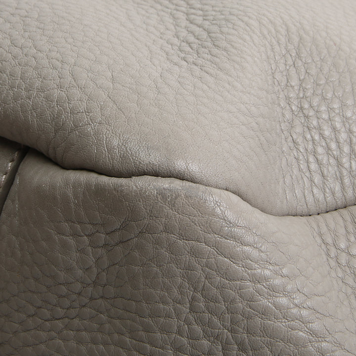 PRADA Vitello Daino Double Zip Pocket Hobo - Grey