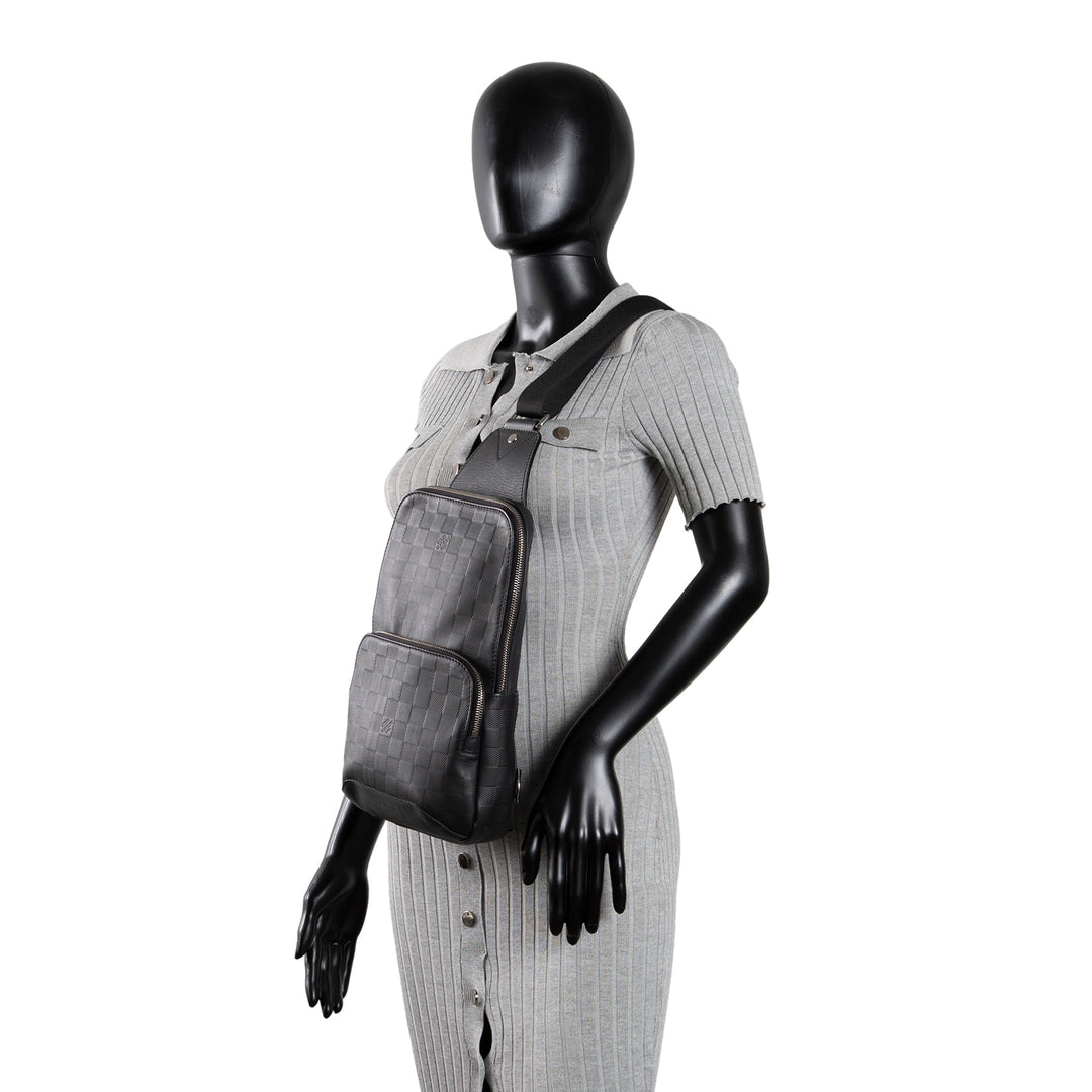 LOUIS VUITTON Damier Infini Avenue Sling - Black