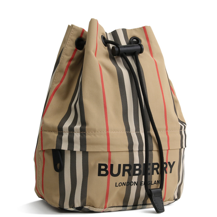 BURBERRY Icon Stripe Drawstring Pouch