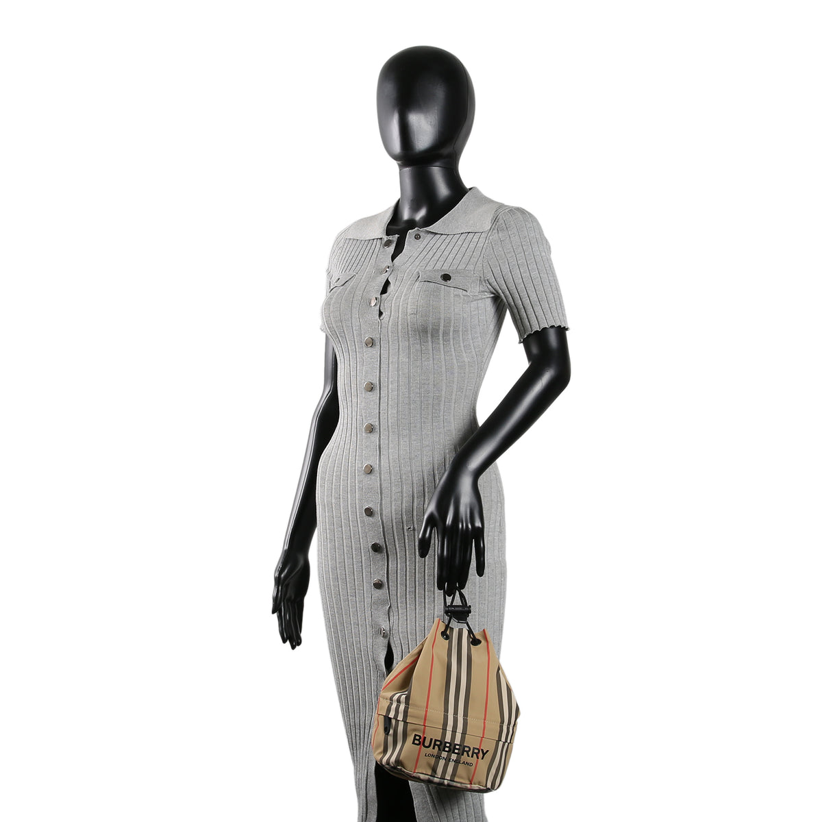 BURBERRY Icon Stripe Drawstring Pouch