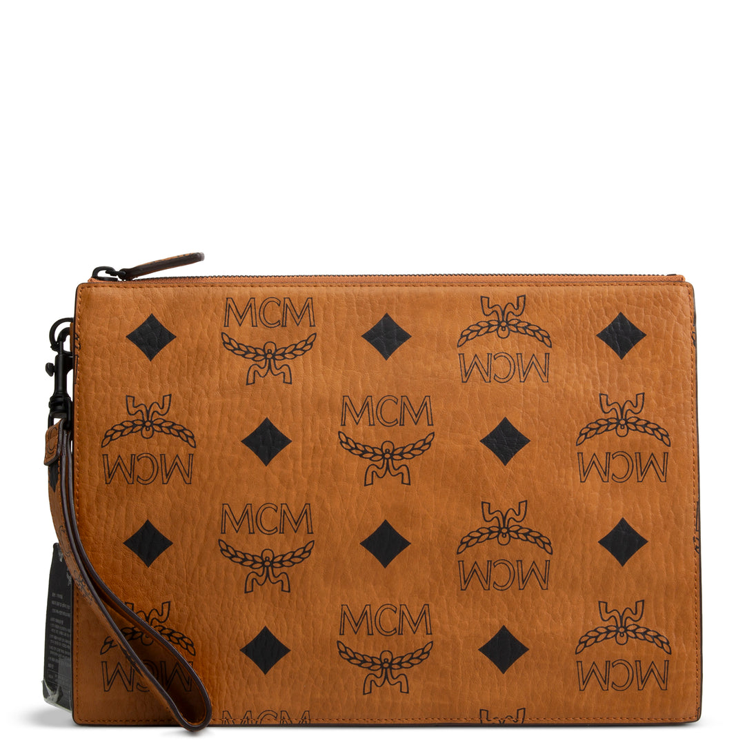 MCM Aren Visteos Flat Pouch - Cognac