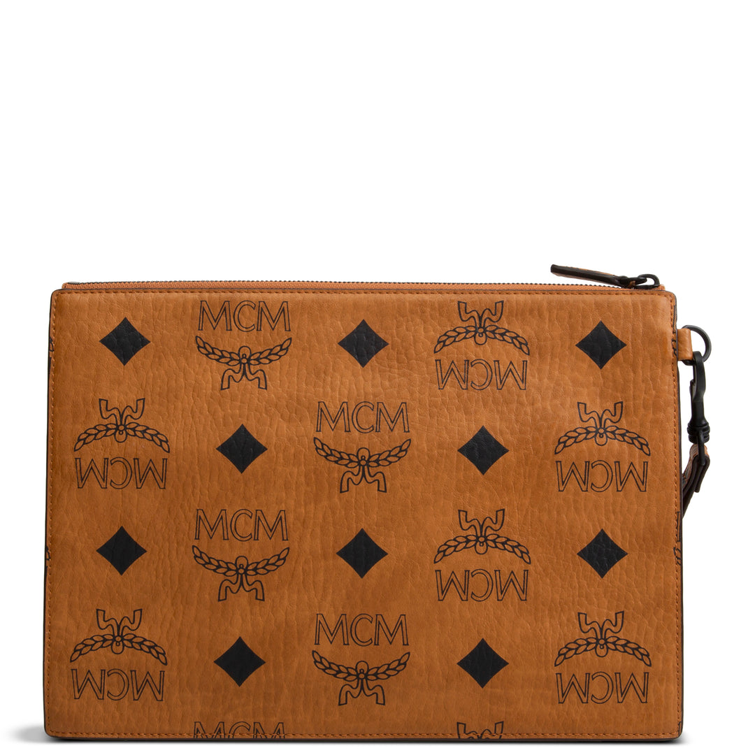 MCM Aren Visteos Flat Pouch - Cognac