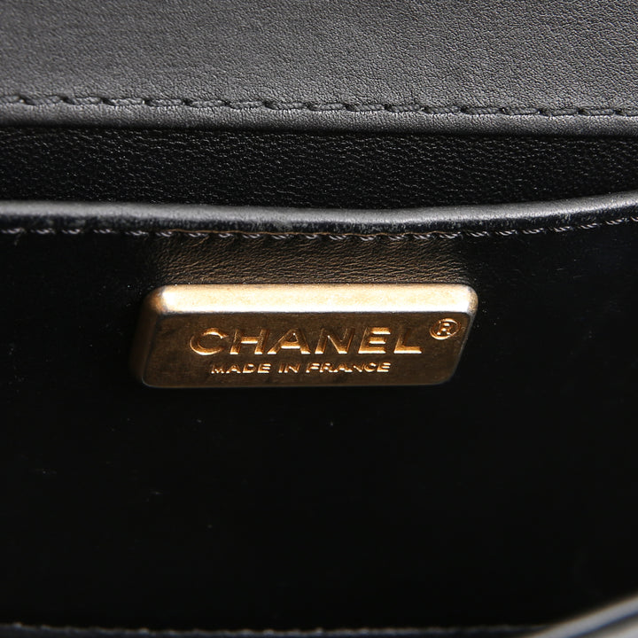CHANEL Small Lizard Top Handle Boy Bag
