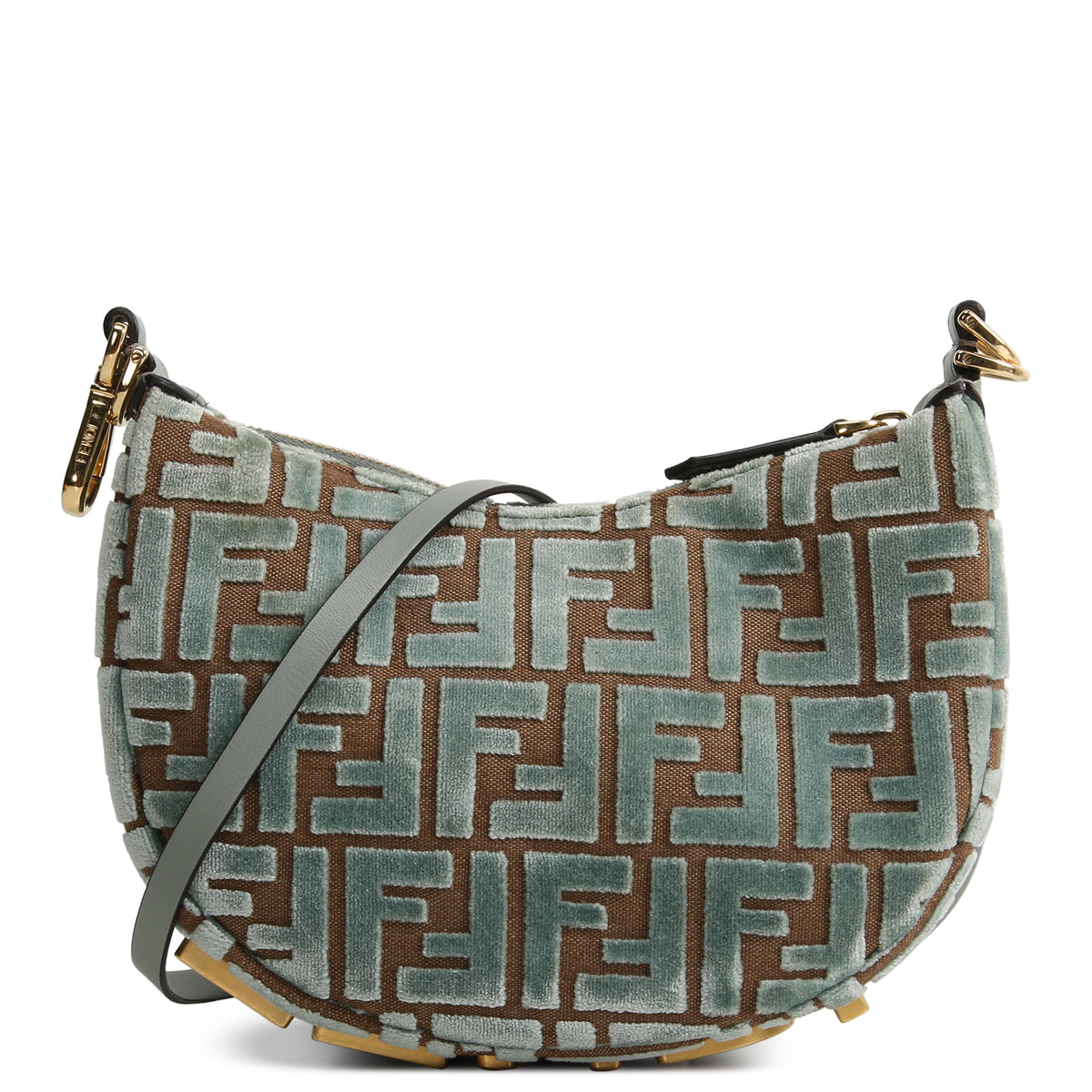 FENDI Fendigraphy Mini Shoulder Bag - Velvet Blue