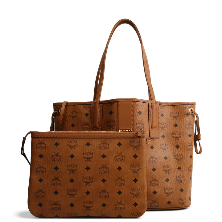 MCM Reversible Liz Shopper Visetos Tote w/ Pouch