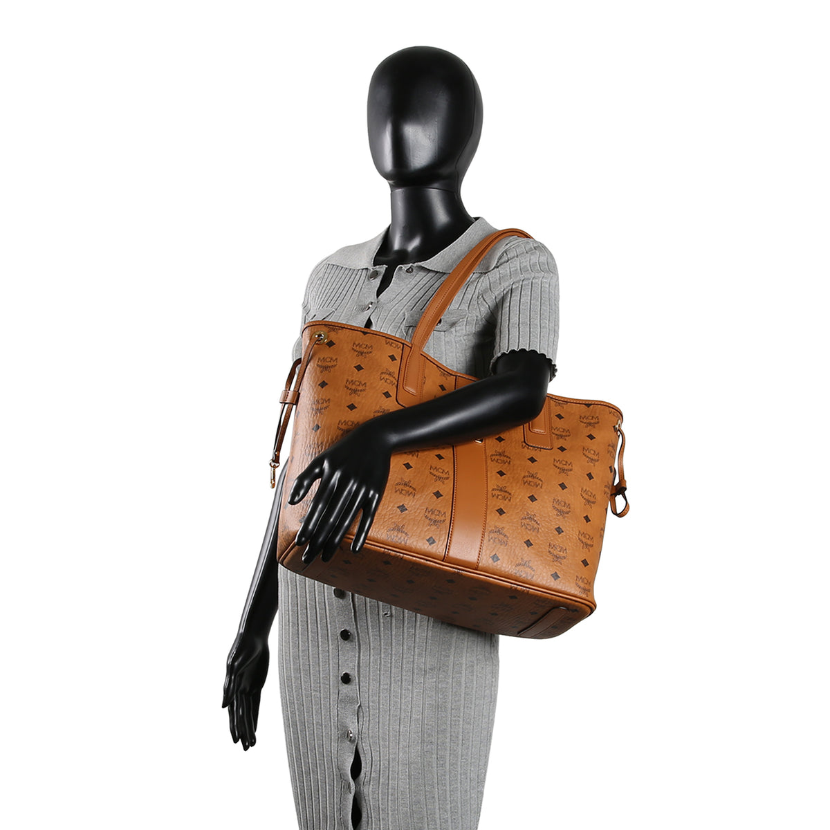 MCM Reversible Liz Shopper Visetos Tote w/ Pouch