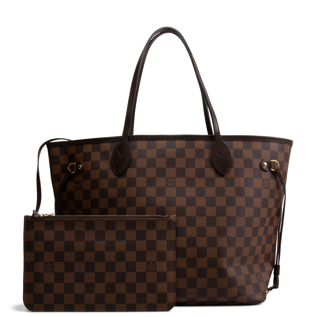 LOUIS VUITTON Damier Ebene Neverfull MM w/ Pouch