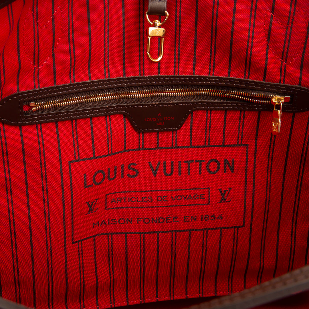 LOUIS VUITTON Damier Ebene Neverfull MM w/ Pouch
