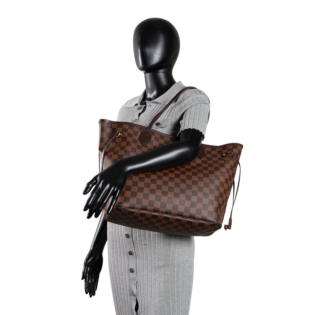 LOUIS VUITTON Damier Ebene Neverfull MM w/ Pouch