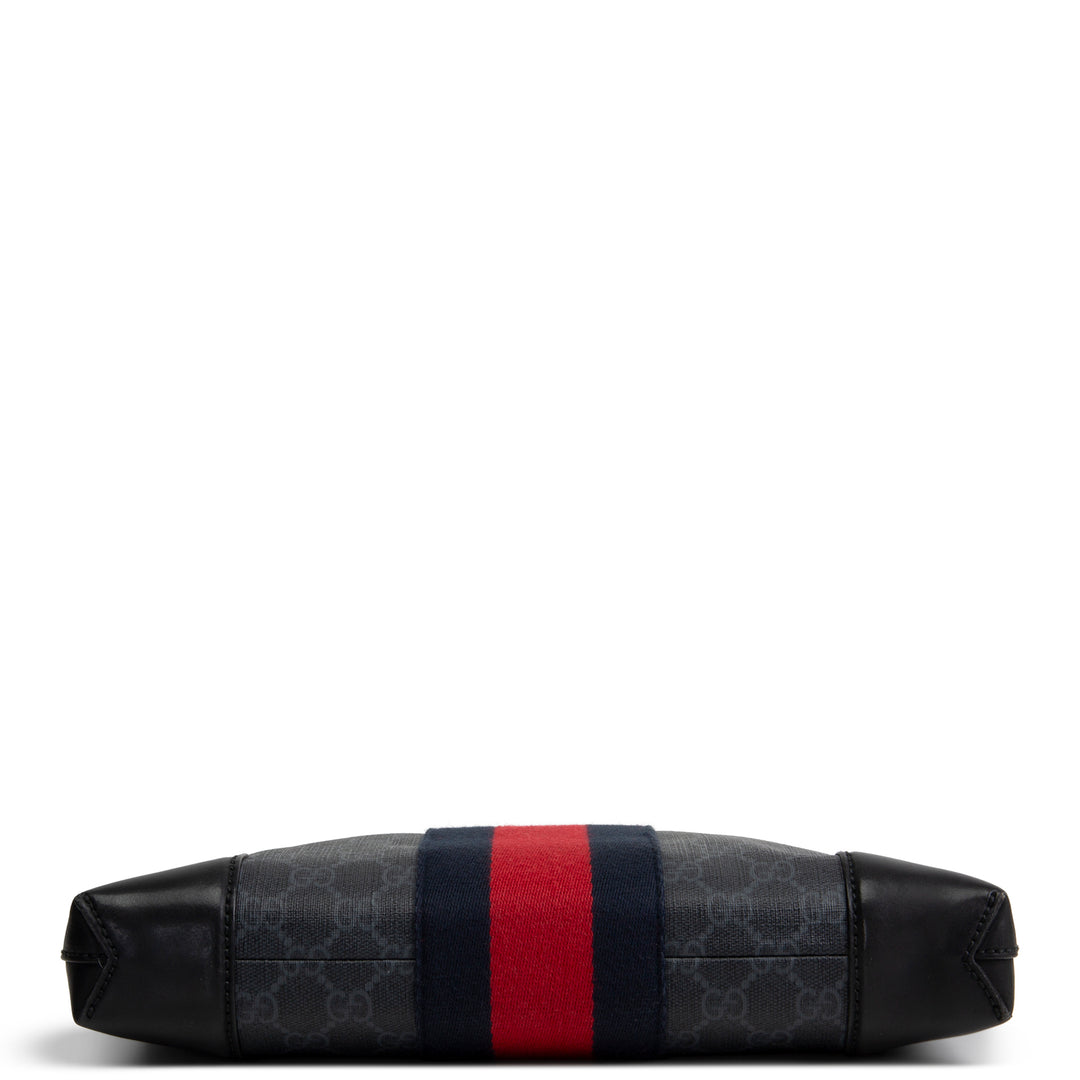 GUCCI GG Supreme Wristlet Pouch - Black