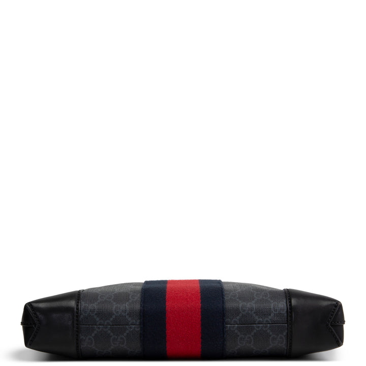 GUCCI GG Supreme Wristlet Pouch - Black