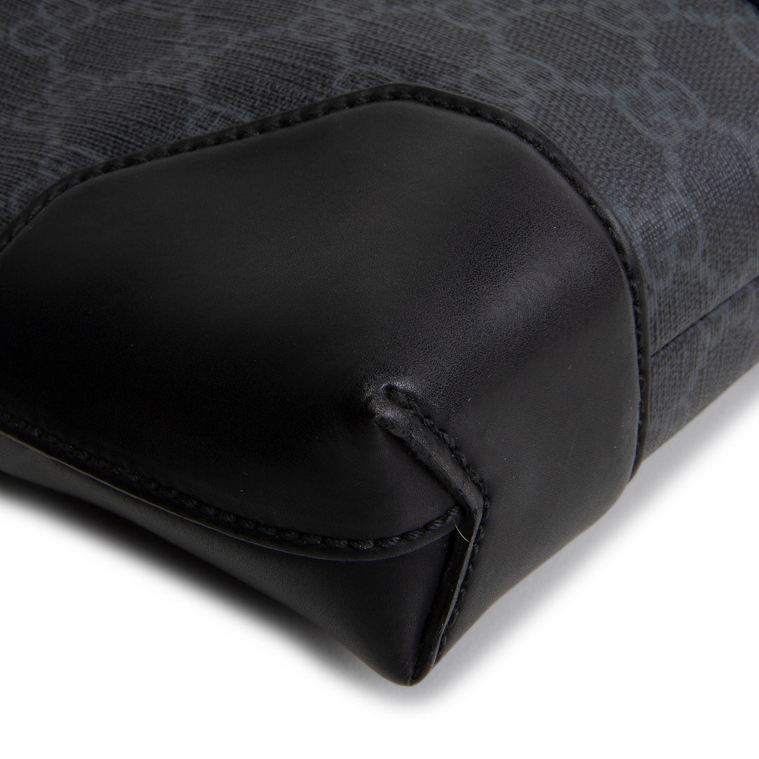 GUCCI GG Supreme Wristlet Pouch - Black