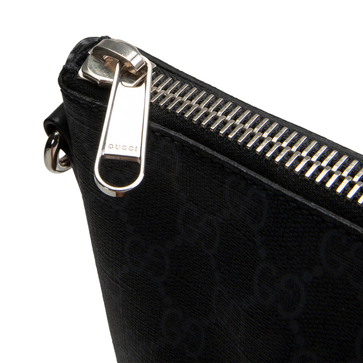 GUCCI GG Supreme Wristlet Pouch - Black