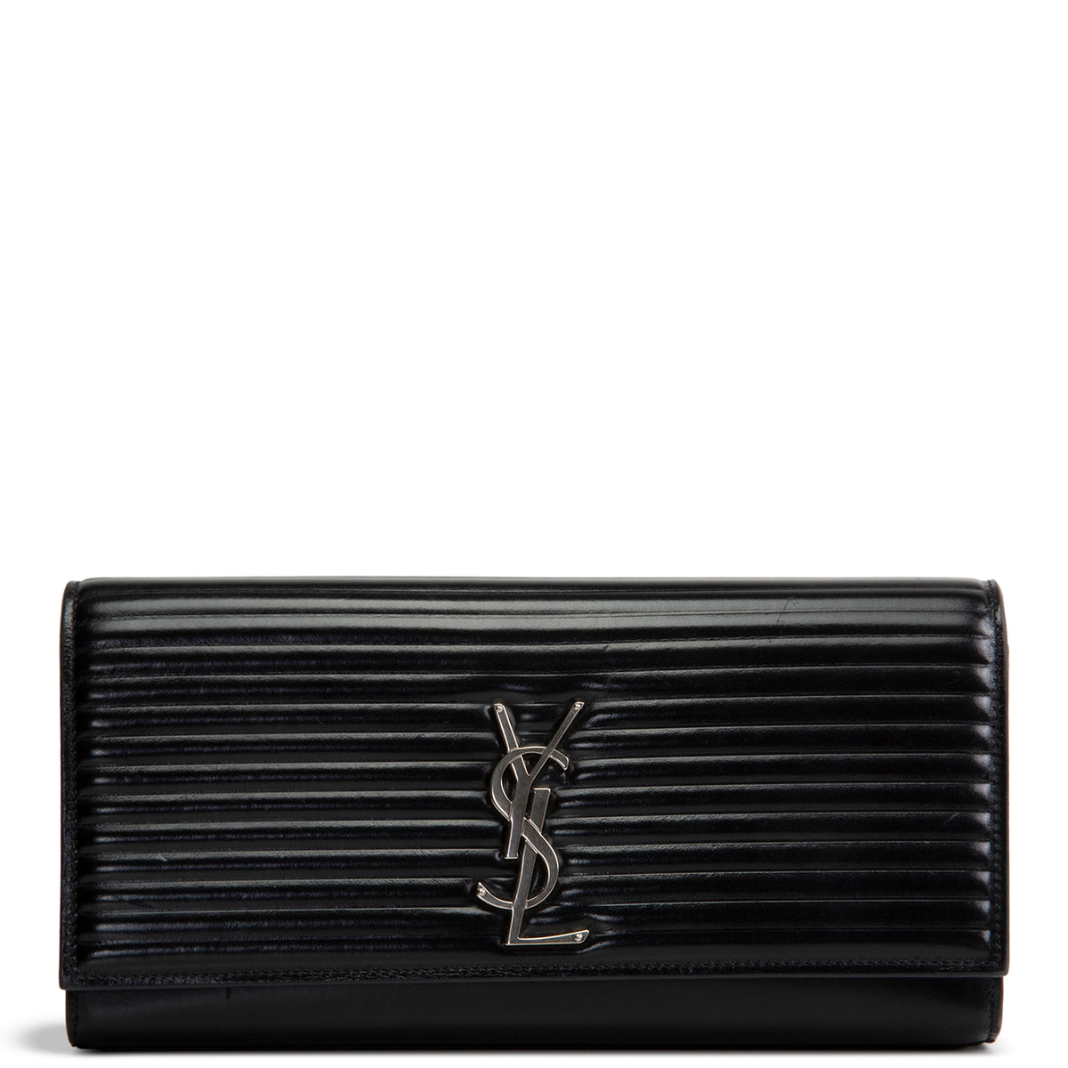 SAINT LAURENT Horizontal Quilted Monogram Clutch