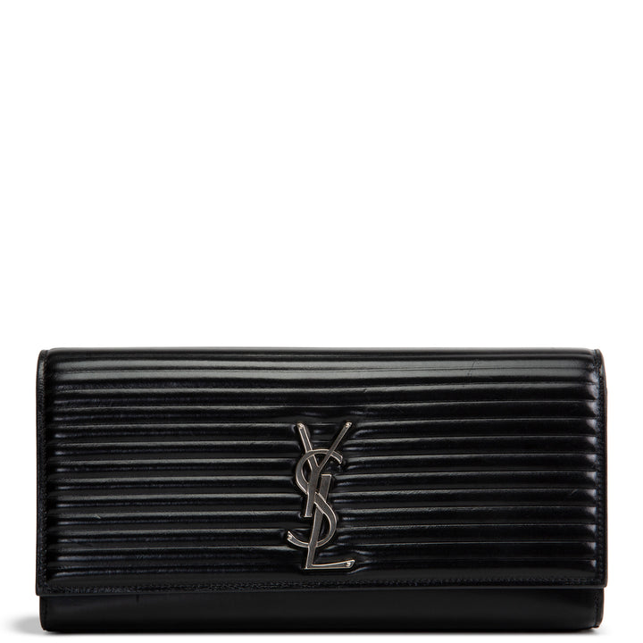 SAINT LAURENT Horizontal Quilted Monogram Clutch
