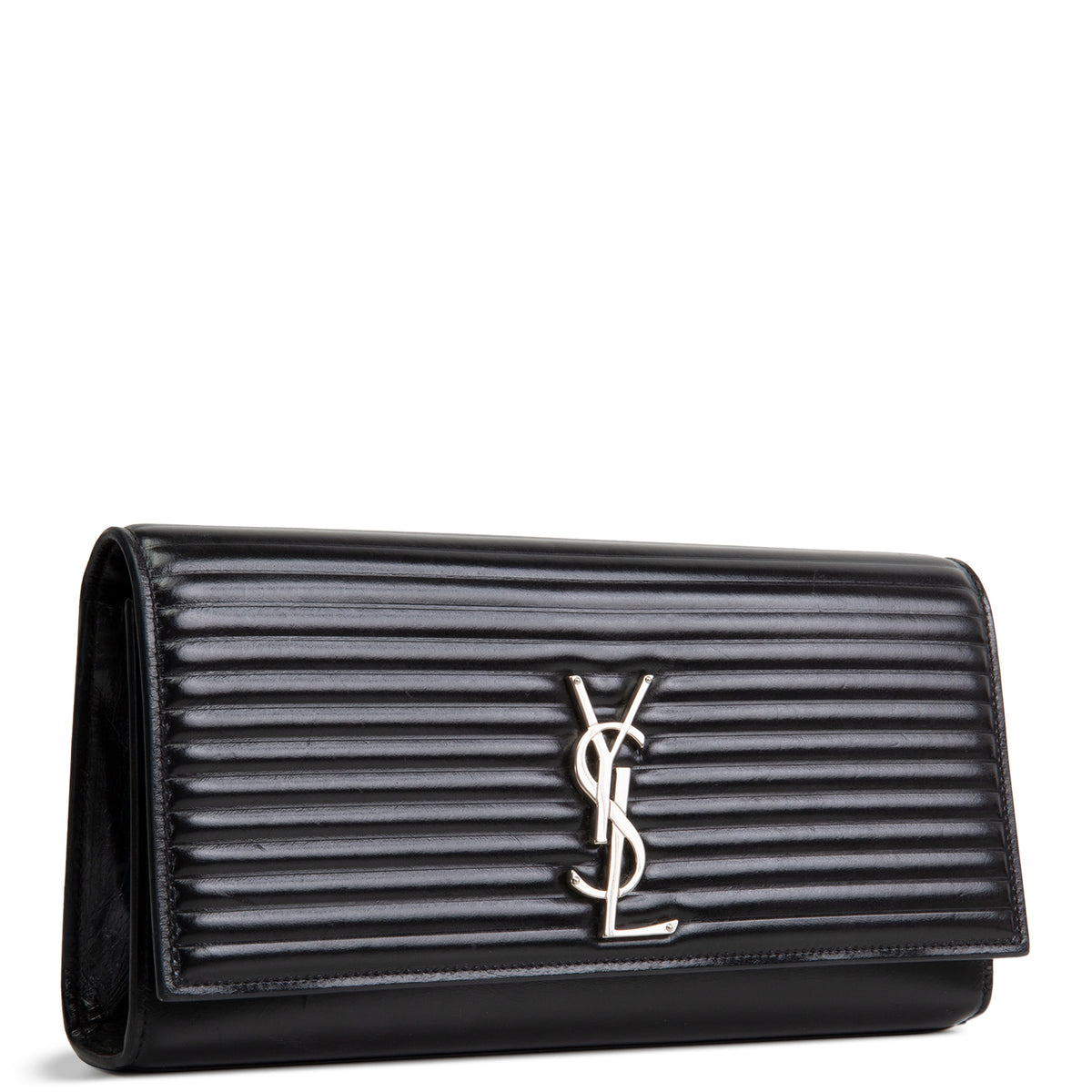 SAINT LAURENT Horizontal Quilted Monogram Clutch