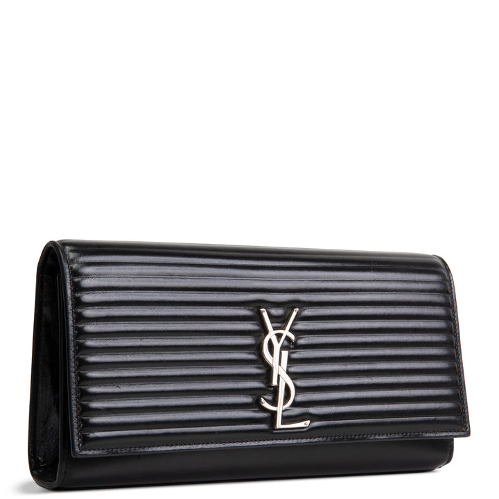 SAINT LAURENT Horizontal Quilted Monogram Clutch