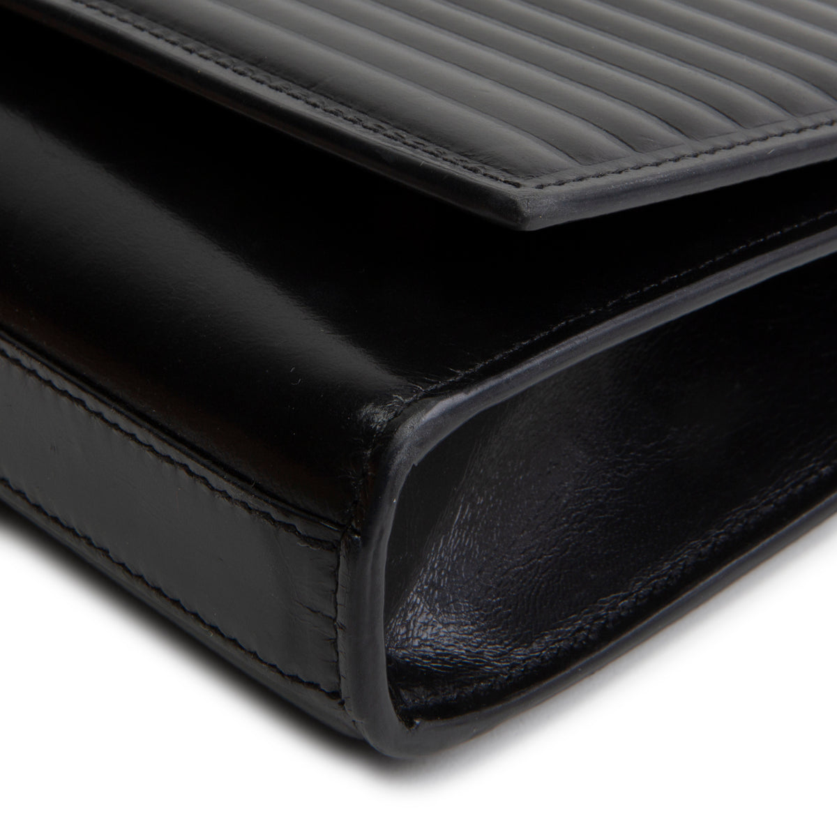 SAINT LAURENT Horizontal Quilted Monogram Clutch