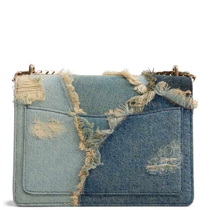 DOLCE & GABANNA Logo Plaque Denim Patch Work Bag