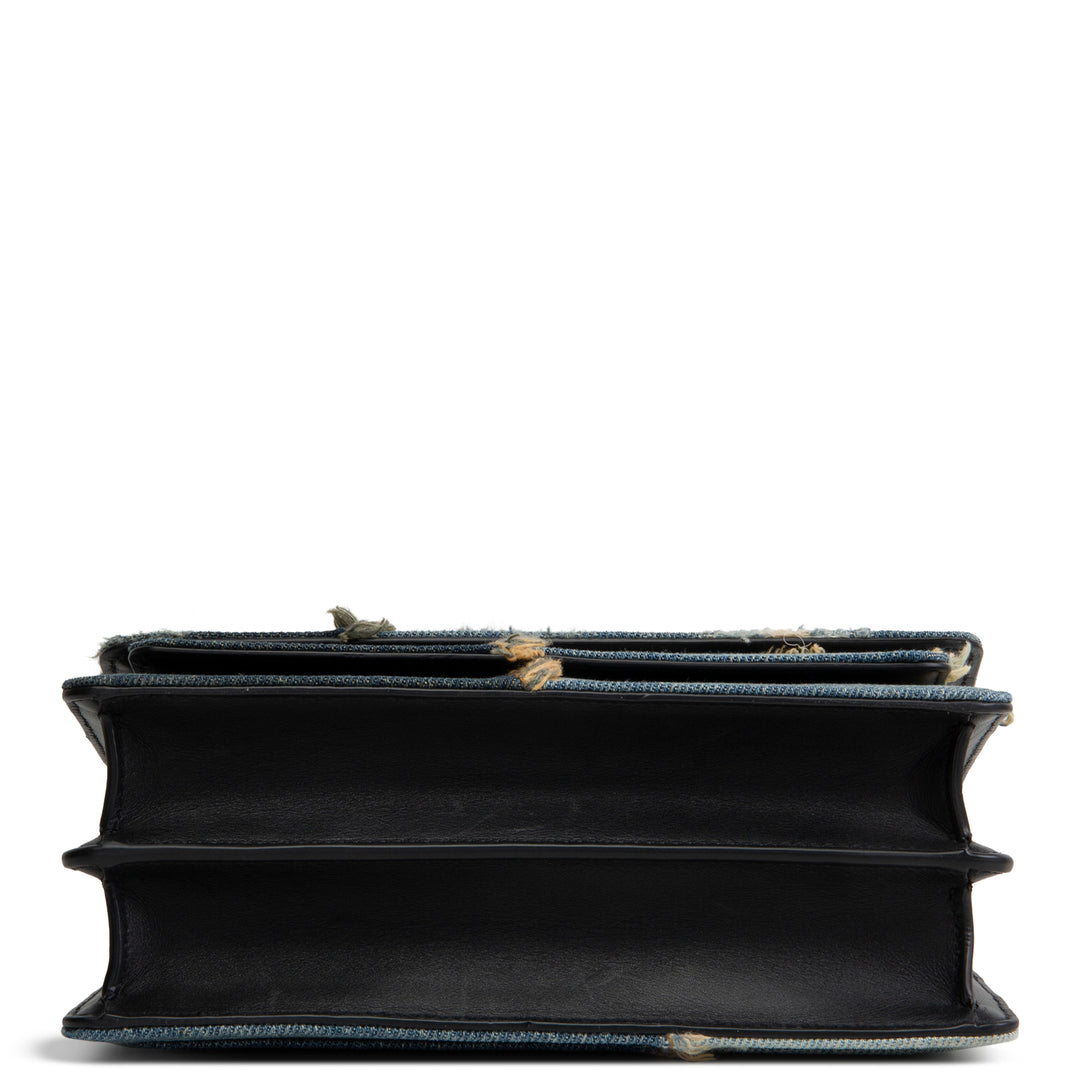 DOLCE & GABANNA Logo Plaque Denim Patch Work Bag