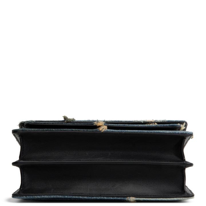 DOLCE & GABANNA Logo Plaque Denim Patch Work Bag