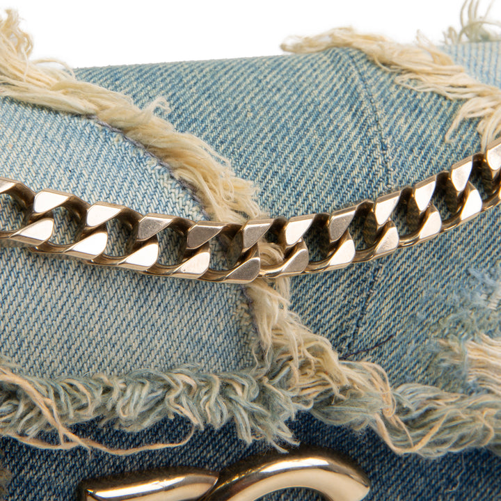 DOLCE & GABANNA Logo Plaque Denim Patch Work Bag