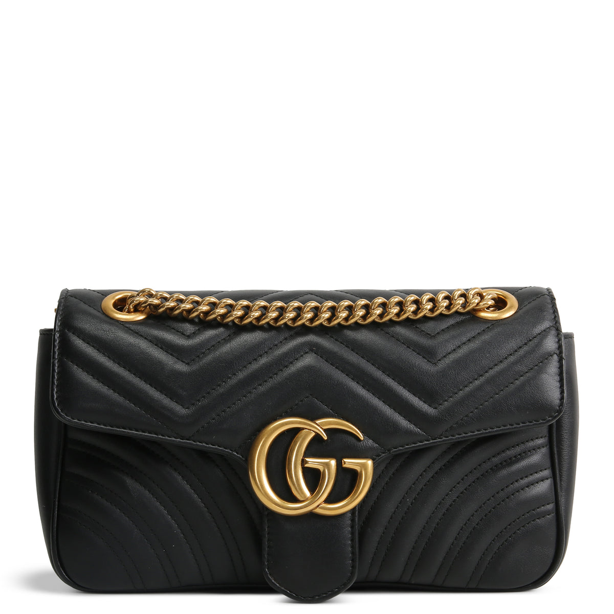 GUCCI Small GG Marmont Shoulder Bag - Black