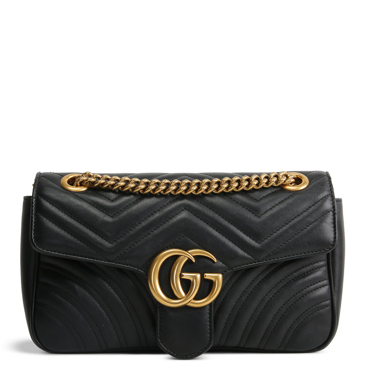 GUCCI Small GG Marmont Shoulder Bag - Black