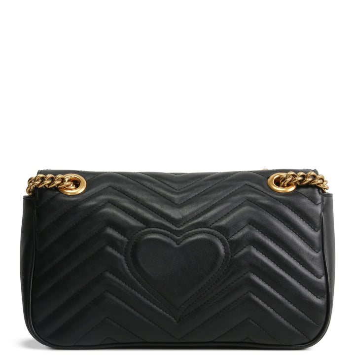 GUCCI Small GG Marmont Shoulder Bag - Black