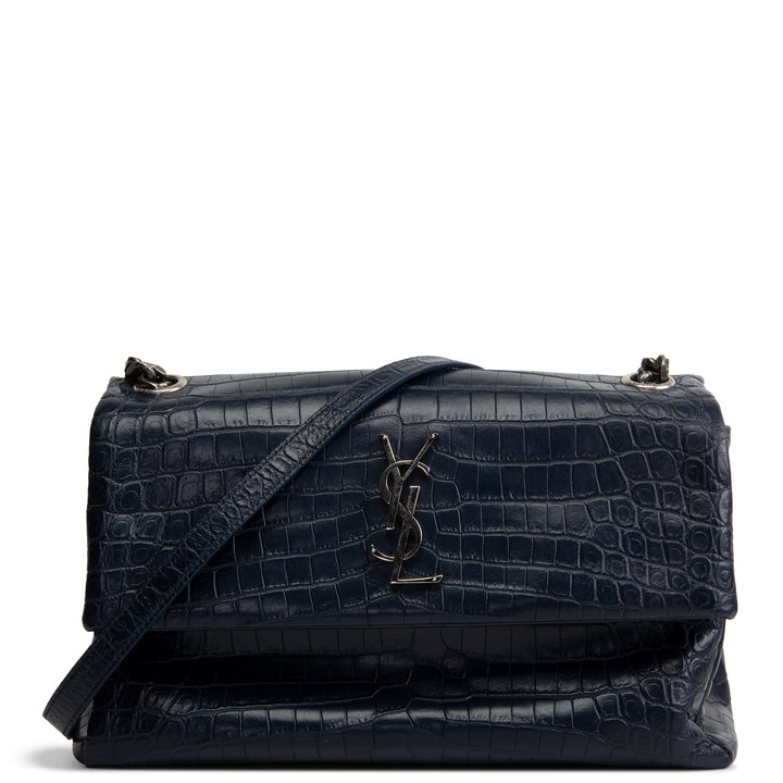 SAINT LAURENT West Hollywood Croc Embossed - Navy