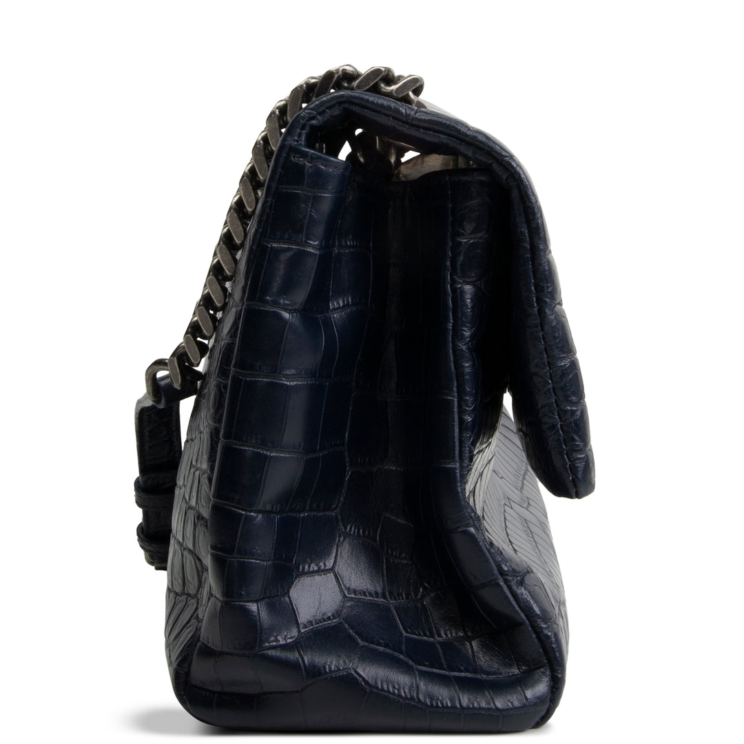 SAINT LAURENT West Hollywood Croc Embossed - Navy