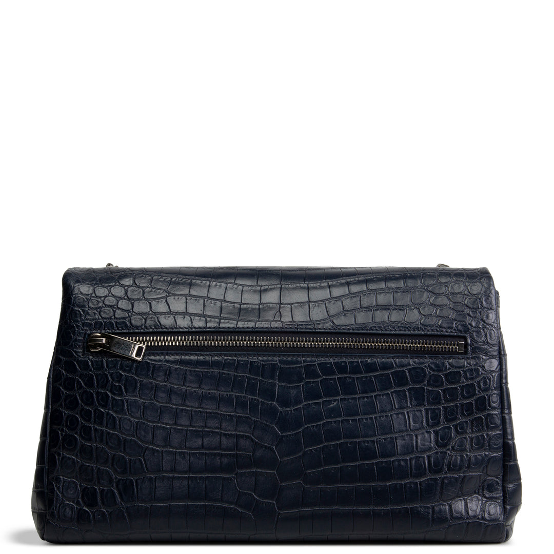 SAINT LAURENT West Hollywood Croc Embossed - Navy