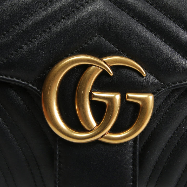 GUCCI Small GG Marmont Shoulder Bag - Black