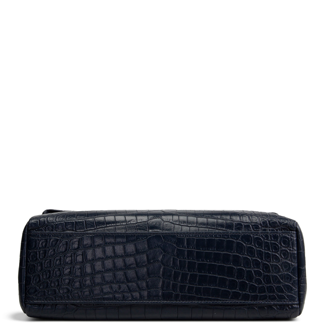 SAINT LAURENT West Hollywood Croc Embossed - Navy