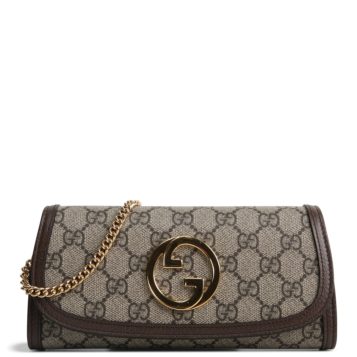 GUCCI GG Supreme Blondie Continental Chain Wallet - Beige &amp; Ebony