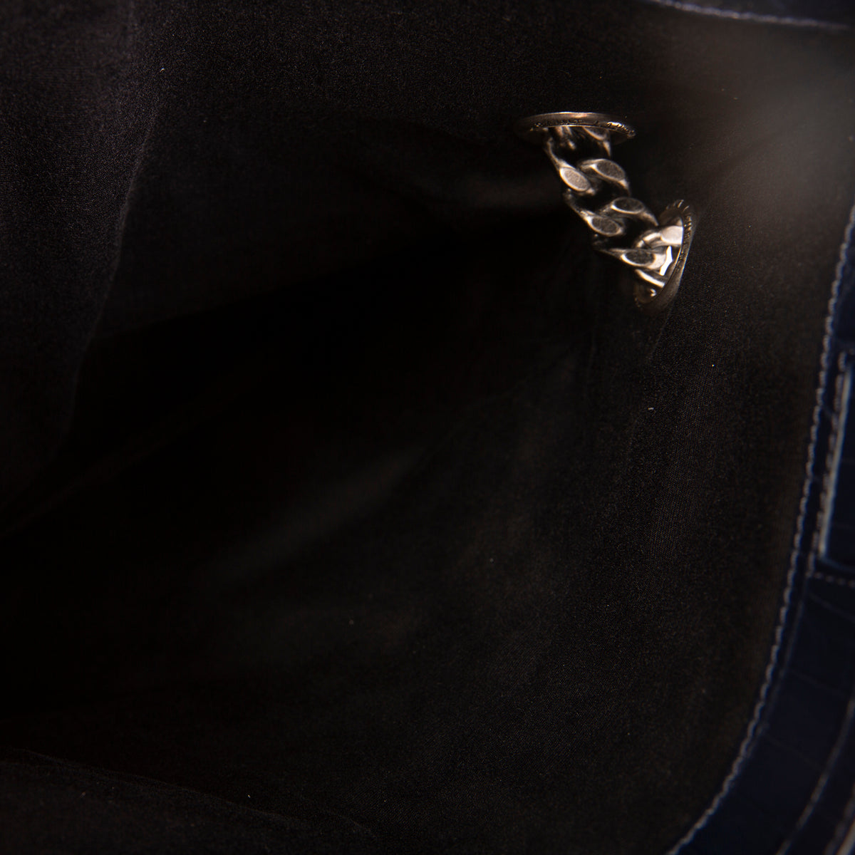 SAINT LAURENT West Hollywood Croc Embossed - Navy