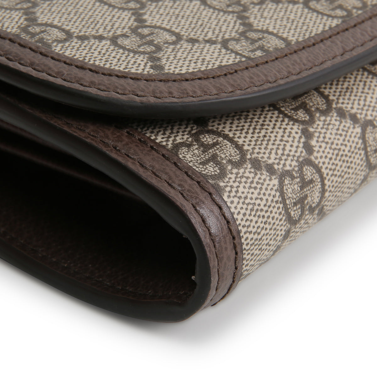 GUCCI GG Supreme Blondie Continental Chain Wallet - Beige &amp; Ebony