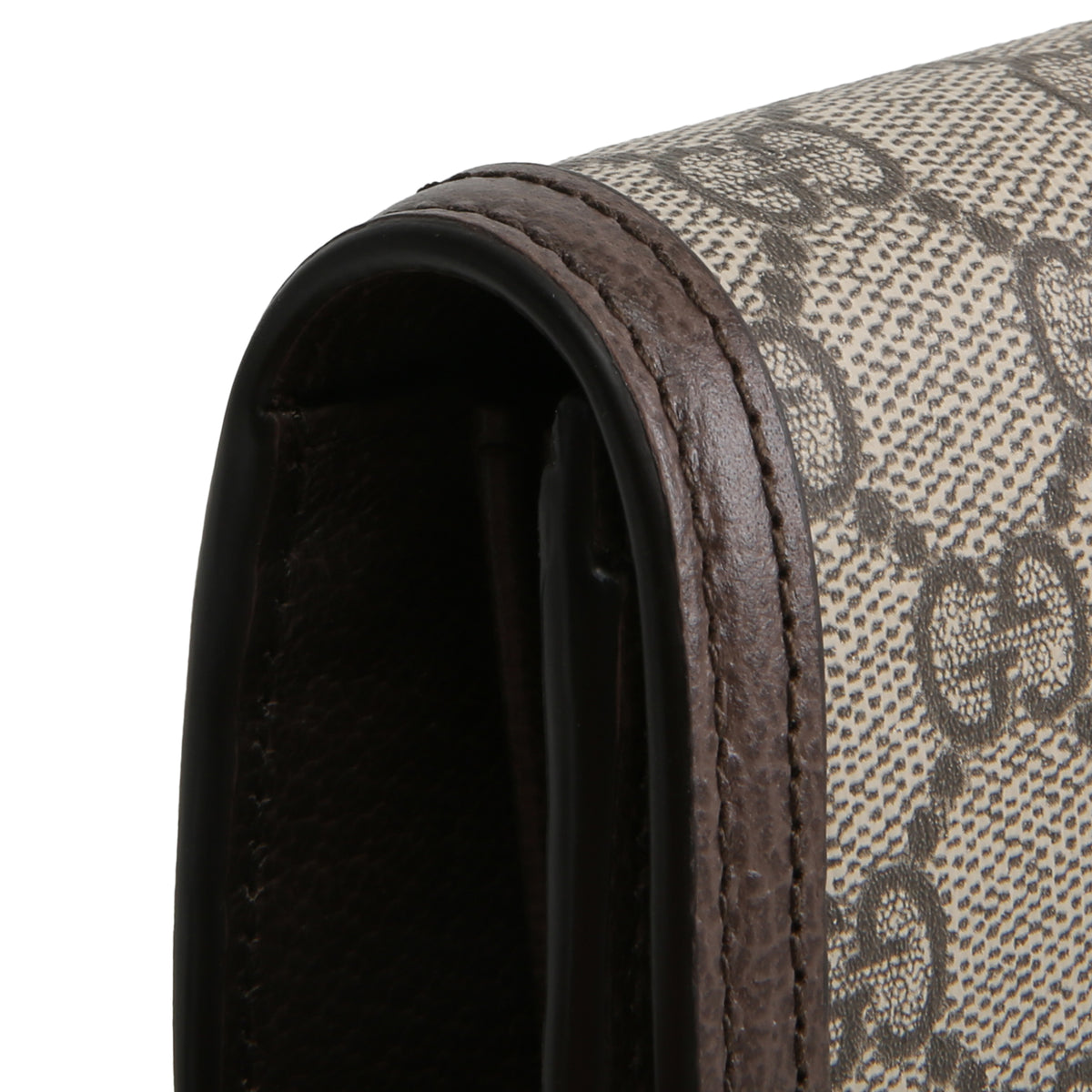 GUCCI GG Supreme Blondie Continental Chain Wallet - Beige &amp; Ebony