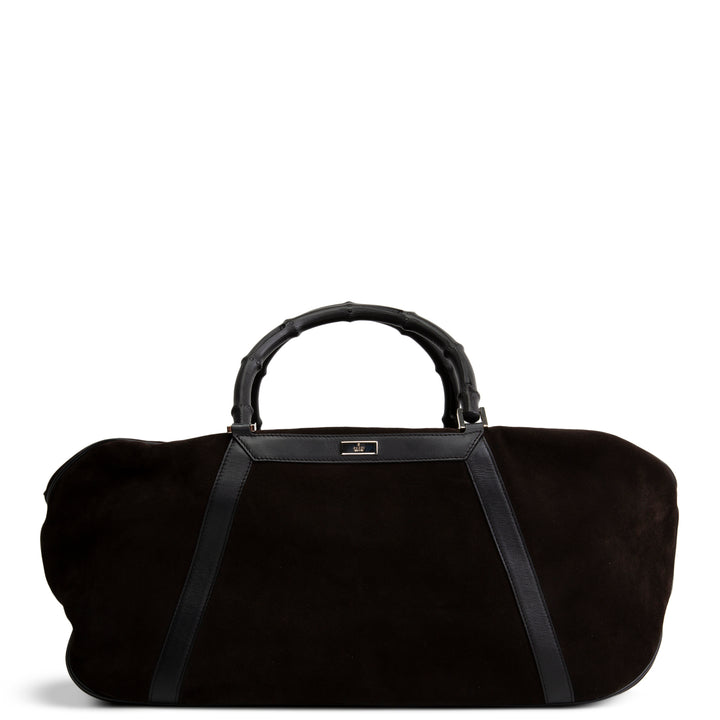 GUCCI Suede Bamboo Top Handle