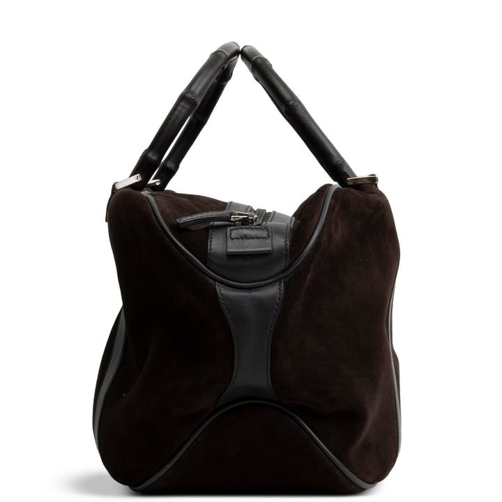 GUCCI Suede Bamboo Top Handle