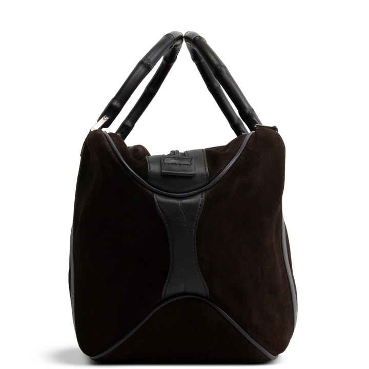 GUCCI Suede Bamboo Top Handle