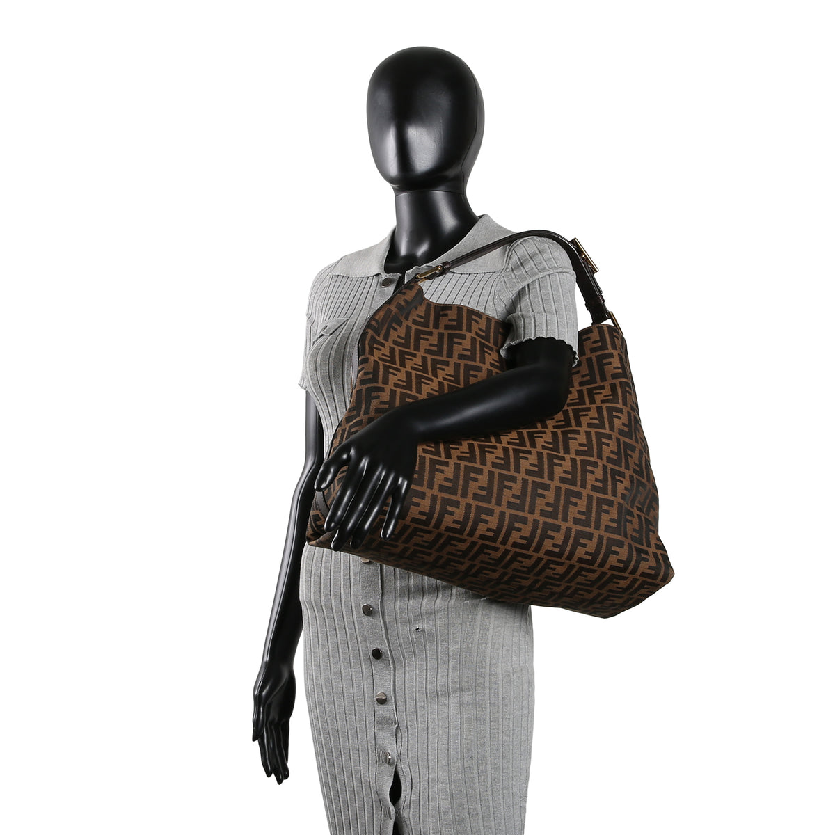 FENDI Zucca FF Hobo - Tobacco