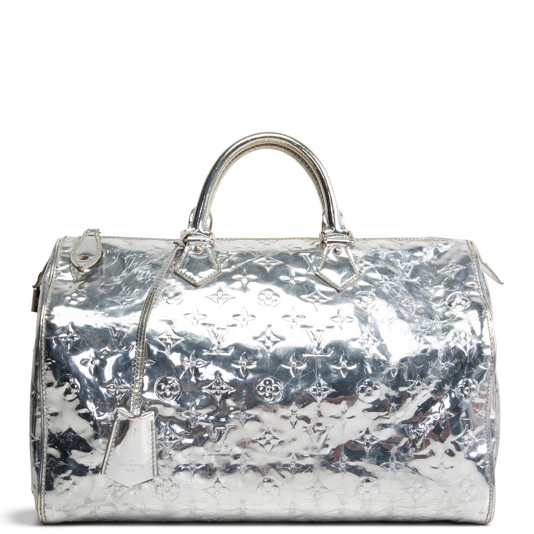 LOUIS VUITTON Speedy 35 - Miroir Patent - Silver OUTLET FINAL SALE
