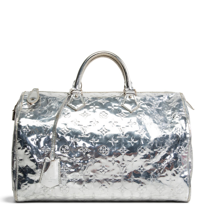 LOUIS VUITTON Speedy 35 - Miroir Patent - Silver OUTLET FINAL SALE