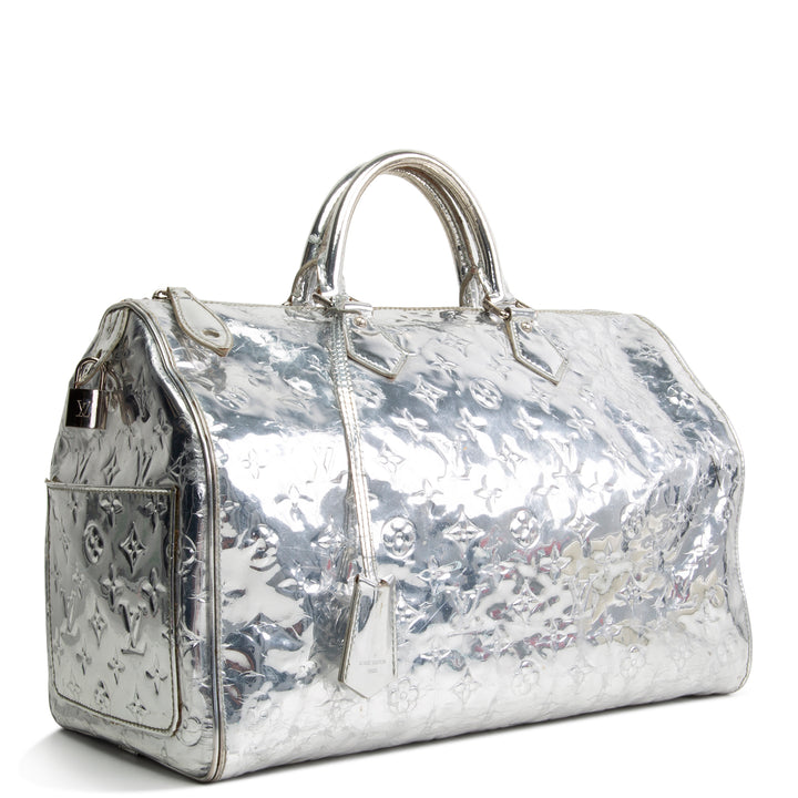LOUIS VUITTON Speedy 35 - Miroir Patent - Silver OUTLET FINAL SALE