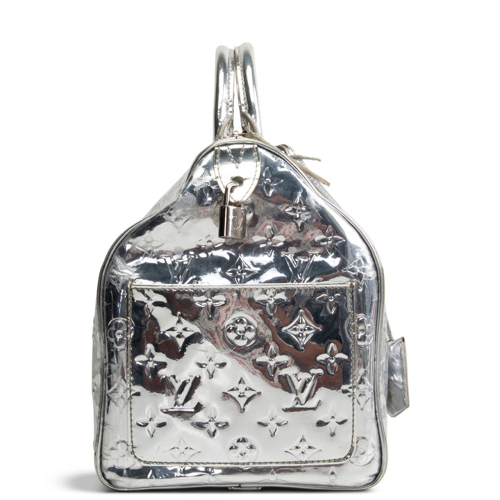 LOUIS VUITTON Speedy 35 - Miroir Patent - Silver OUTLET FINAL SALE