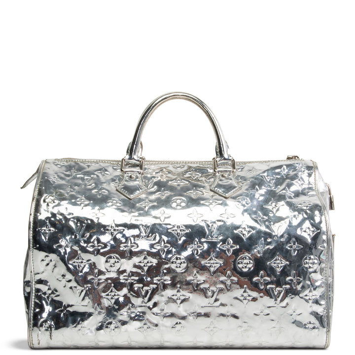 LOUIS VUITTON Speedy 35 - Miroir Patent - Silver OUTLET FINAL SALE
